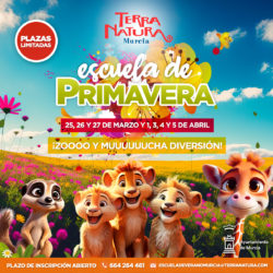 🥰🦒🦁¡Reserva ya tu plaza para la Escuela de Primavera de Terra Natura Murcia!🦁🦒🥰